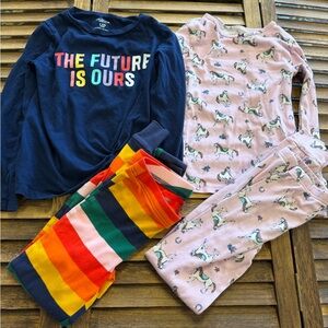Carter's Multicolor Pajama Set with Horses and Old Navy Stripes Size 8 Jammies